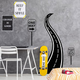 THEYGE road-sign-wall-decals sheet full view shows bold kids room decor and easy removal.