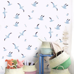 THEYGE Seagull watercolor birds decal on window for playful decor