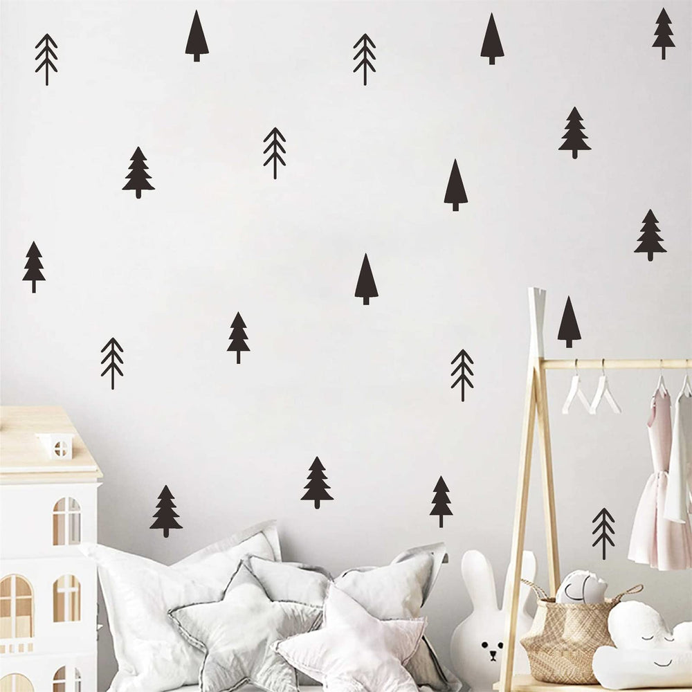 THEYGE small pine tree wall decal forest scene adds playful woodland charm to any room.