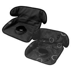 THINK GOOD TOTS Black Piddle Pad top view protects car seats from leaks during potty training.