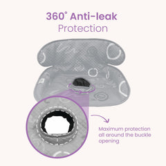 Think Good Tots Grey Piddle Pad 2-Pack waterproof-material highlights waterproof layer for leaks.