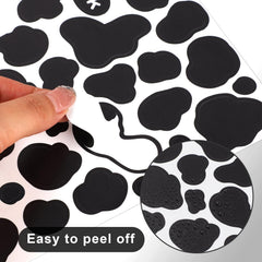 Thinp cow print stickers on laptop offer versatile DIY personalization and easy removal.