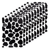 Thinp cow print stickers sheet close-up showcasing durable vinyl finish for long-lasting decor.