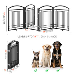 THKKY freestanding metal dog gate stands sturdy against curious paws.