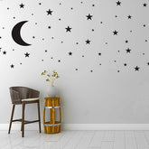thovorrnl moon wall decal for kids room - calming night sky decor