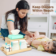 Three colors diaper organizer assembly tray setup ensures a stable, wobble-free changing station.