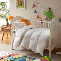 Three Geese lightweight toddler comforter fabric closeup, ultra-soft and breathable for cozy nights.