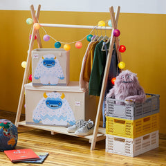 Three Sprouts durable fabric toy chest with a playful animal design