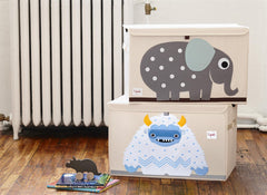 Three Sprouts collapsible toy chest folded flat for compact storage