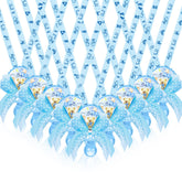 Threlaco blue bear pacifier necklace set of 60, ideal for party favors.