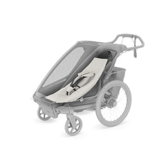 Thule Chariot infant sling gray installation demo shows easy setup for on-the-go use.
