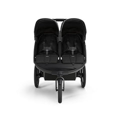 Thule Urban Glide 3 Double side-by-side seats show adjustable comfort for two kids.