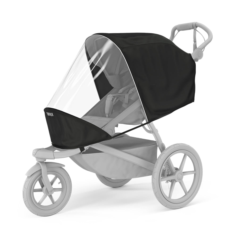 Thule Urban Glide 3 rain cover front view keeps child dry and protected.