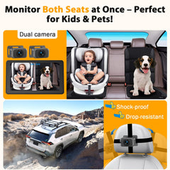 Thybro 7-inch split-screen display keeps both kids in view at a glance.
