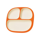 thyseed toddler plates orange suction keeps meals tidy during self-feeding