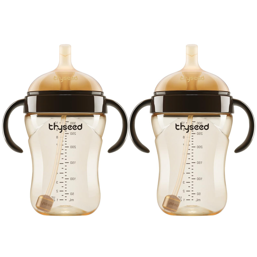 thyseed weighted-straw-cup with handles easy-grip for toddlers during transitions