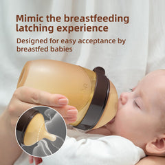 Thyseed nipple wide-neck compatibility demonstrates easy fitting with bottles.