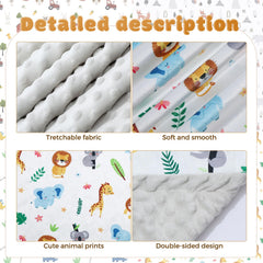 Tiamon forest animals blanket back with dotted fleece texture for gentle warmth