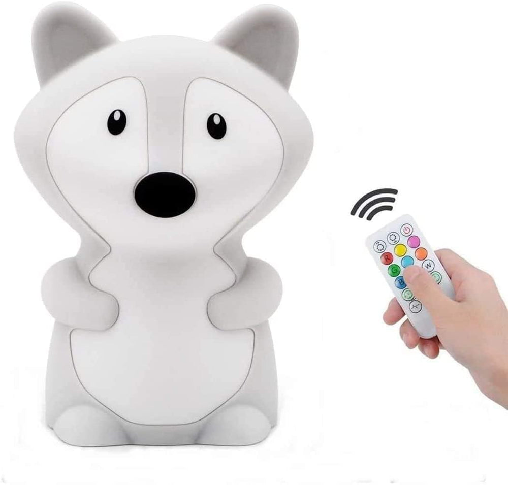 Tianhaixing big Fox night light on table with gentle bedtime glow.