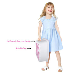 Tiawudi Step Stool 2-Pack pink dual-steps enable independent reach to sinks.