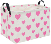 TIBAOLOVER rectangular pink basket keeps toys organized in a kid's room.