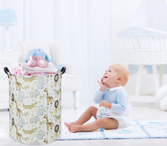 TIBAOLOVER Animal Baby Laundry Basket in use for toy and laundry organization.