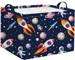 TIBAOLOVER blue spaceships basket, ideal kid's room storage and clutter control.