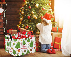 TIBAOLOVER christmas pattern print highlighting festive trees and snowmen for decor