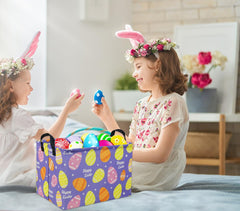 TIBAOLOVER Easter basket purple close-up pattern highlights kid-friendly design.
