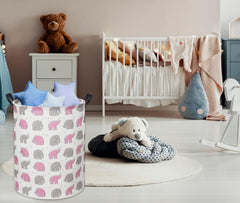 TIBAOLOVER elephant baby laundry basket collapsed for compact storage