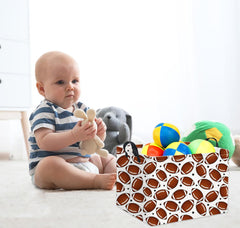 TIBAOLOVER football design basket enhances kids room decor.