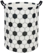TIBAOLOVER Hexagon Football kids laundry basket front view for playful bedroom organization
