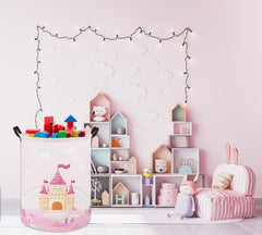 TIBAOLOVER Pink Castle basket collapsible for space-saving storage