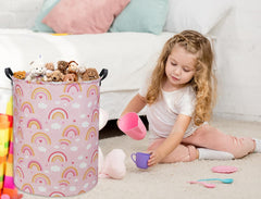 TIBAOLOVER Rainbow Pink basket side view shows compact design and easy access.