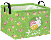 TIBAOLOVER rectangular Easter basket in green, a sturdy option for toy storage and gifting.