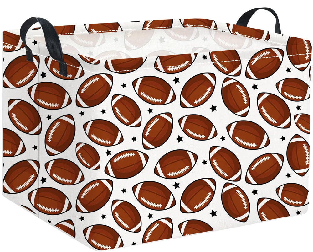 TIBAOLOVER rectangular football basket close-up showing durable fabric and handles for easy transport.