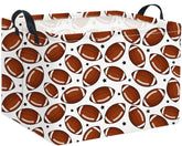 TIBAOLOVER rectangular football basket close-up showing durable fabric and handles for easy transport.