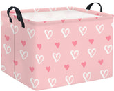 TIBAOLOVER pink heart storage basket folded for space saving in closet