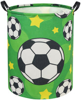 TIBAOLOVER soccer kids laundry basket front view shows durable, lightweight storage for clothes and toys.
