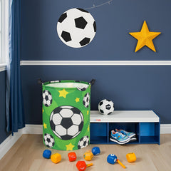 TIBAOLOVER soccer kids laundry basket with handles for easy carrying.