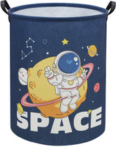 TIBAOLOVER Space Astronaut laundry basket, front view, spacious storage for clothes and toys.