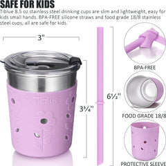 Tiblue Kids Cup with soft silicone straw for gentle, mess-free sipping.