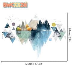 TICAFOU mountain reflection decal creates calming scenery in nurseries and kids' rooms.