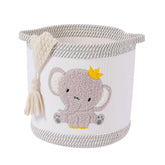 Tidelit Blanket Basket with elephant pattern, ideal nursery storage and easy organization.