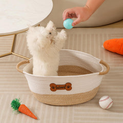 Tidelit dog toy basket side view demonstrates easy accessibility for quick toy grab