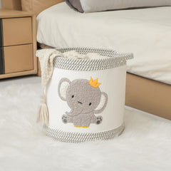 Tidelit nursery storage basket, soft cotton rope keeps baby items within reach.
