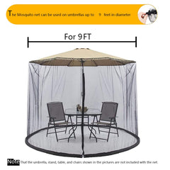 Tiimmgaal 9ft mosquito net umbrella fit highlights compatibility with most 9-foot round umbrellas.