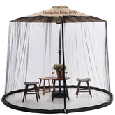 Tiimmgaal mosquito net for umbrella outdoor closeup demonstrates snug fit and breathable mesh protection.