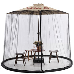 Tiimmgaal mosquito net for umbrella outdoor closeup demonstrates snug fit and breathable mesh protection.
