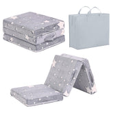 Tiita foldable floor mattress kids grey star extended for cozy naptime.